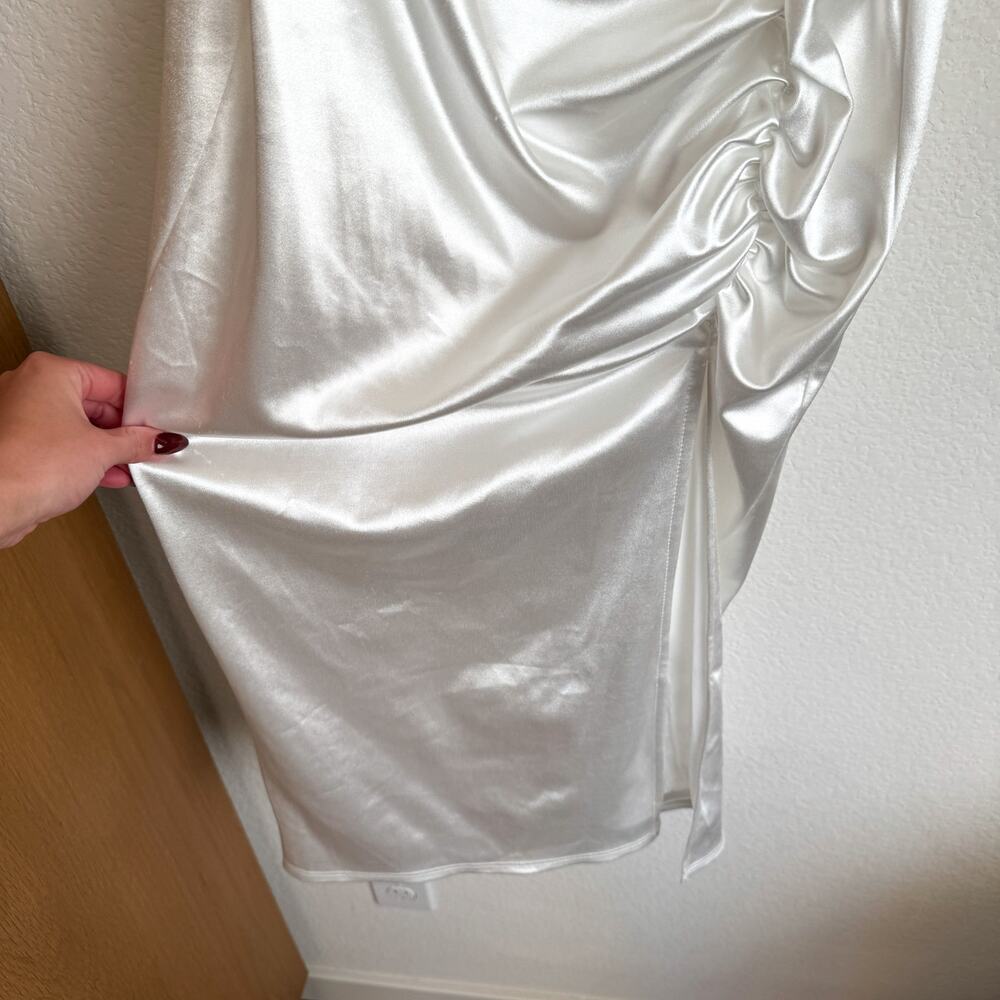 Windsor Kristen Formal Satin Cowl Neck Midi Dress - Picture 7 of 12